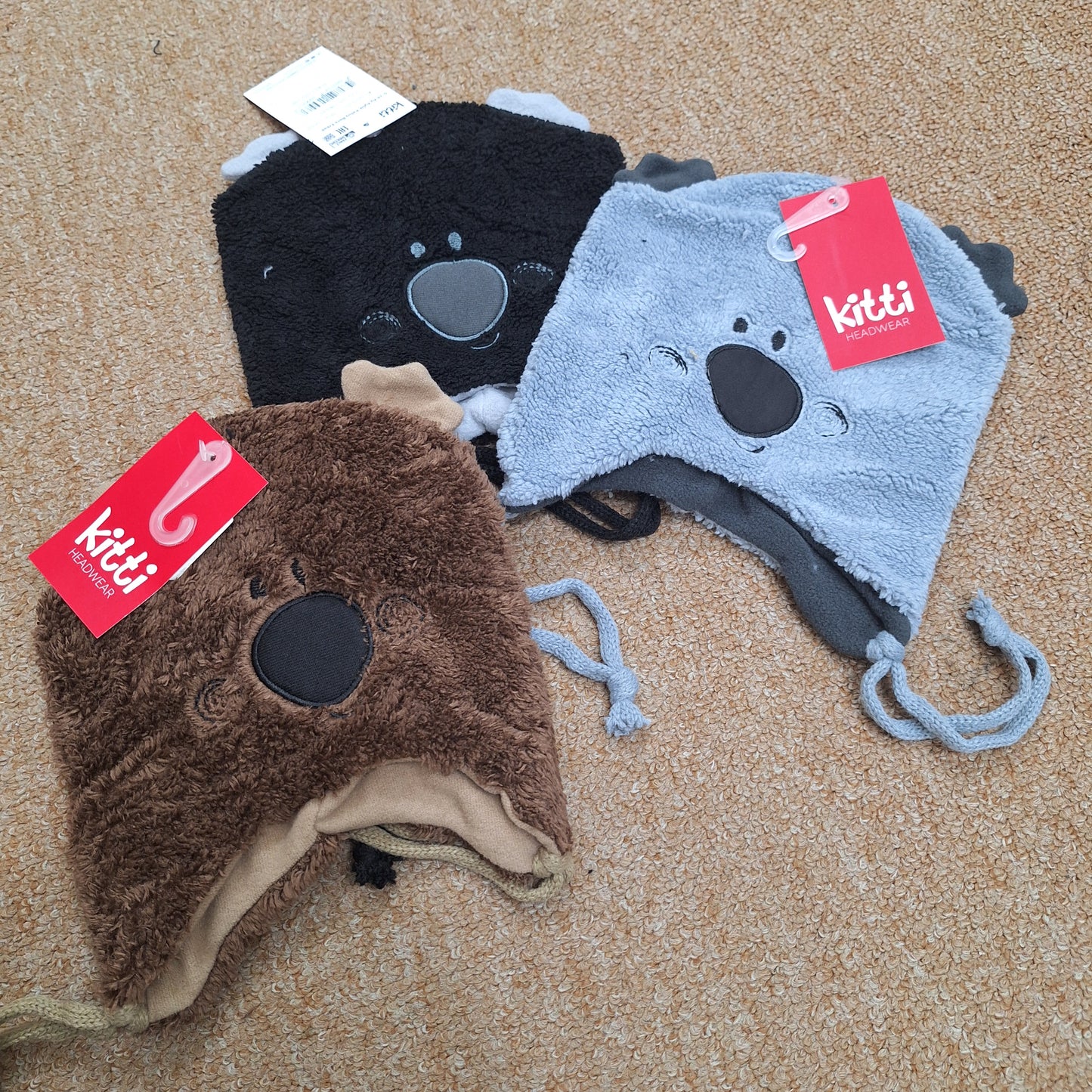 Teddy Hats ( black) / 0-18 months