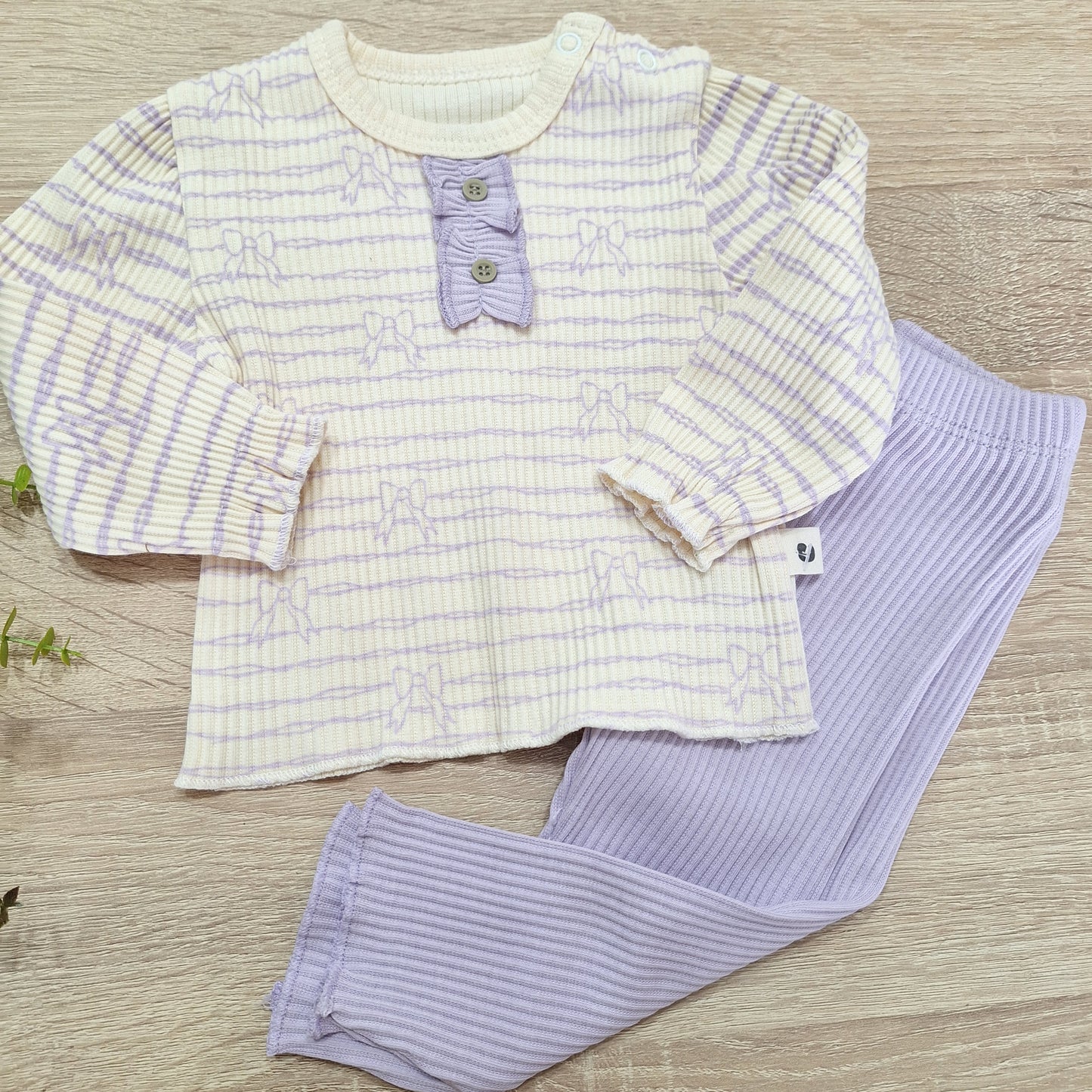 Bow purple - cotton set