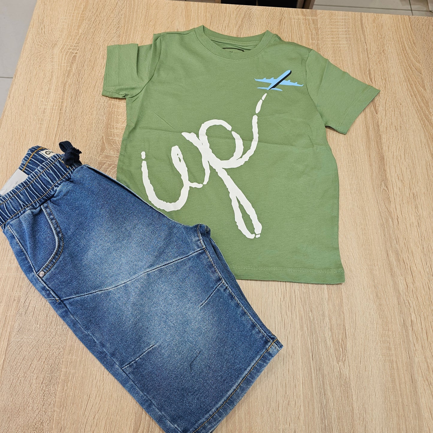 Up green cotton tshirt