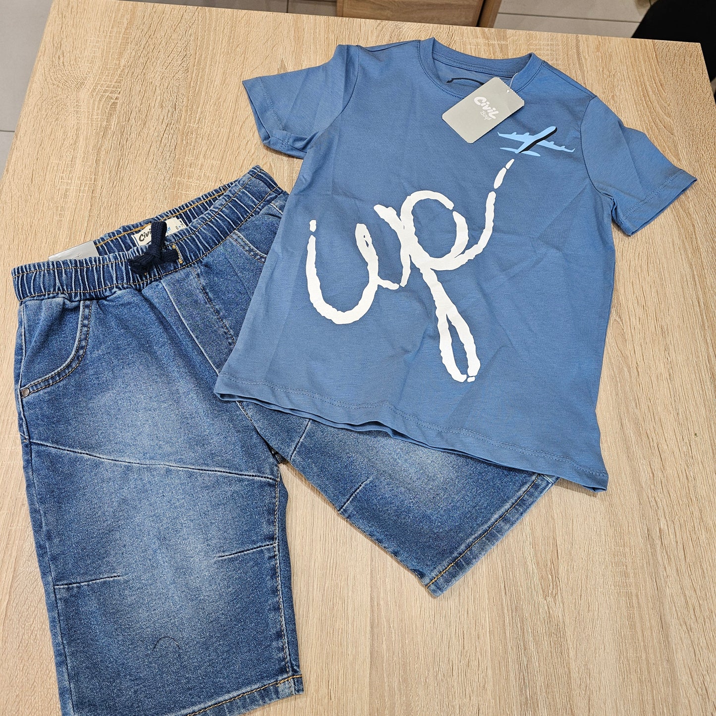 Up blue cotton tshirt