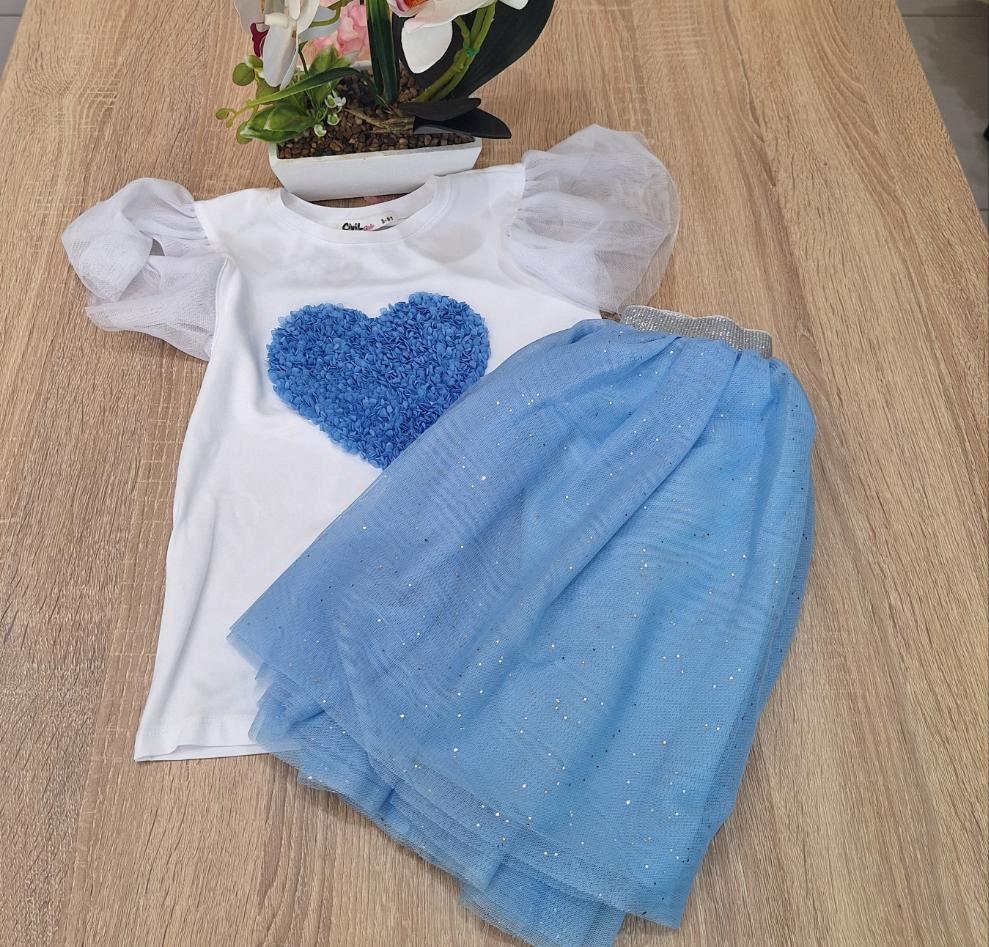 Heart blue tutu