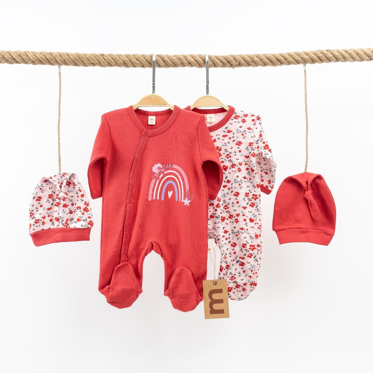 rainbow- pack of 2 overalls & 2 hats