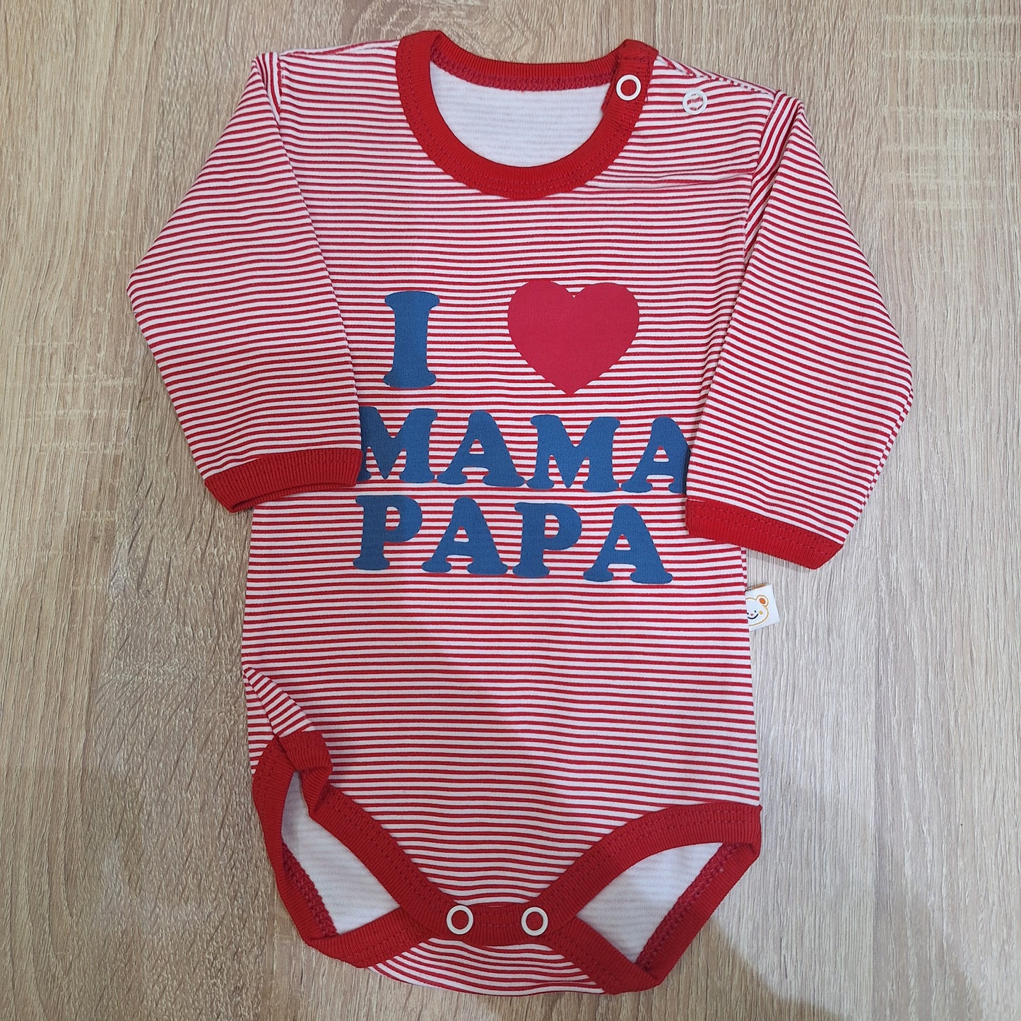 Body long slevee( i love mama & papa red)