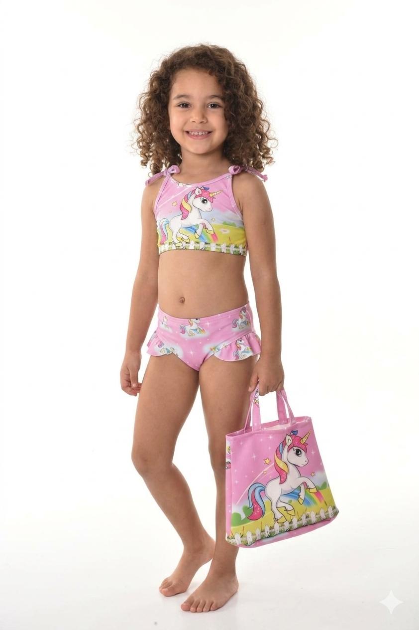Multi unicorn swimsuit - 3 pieces set