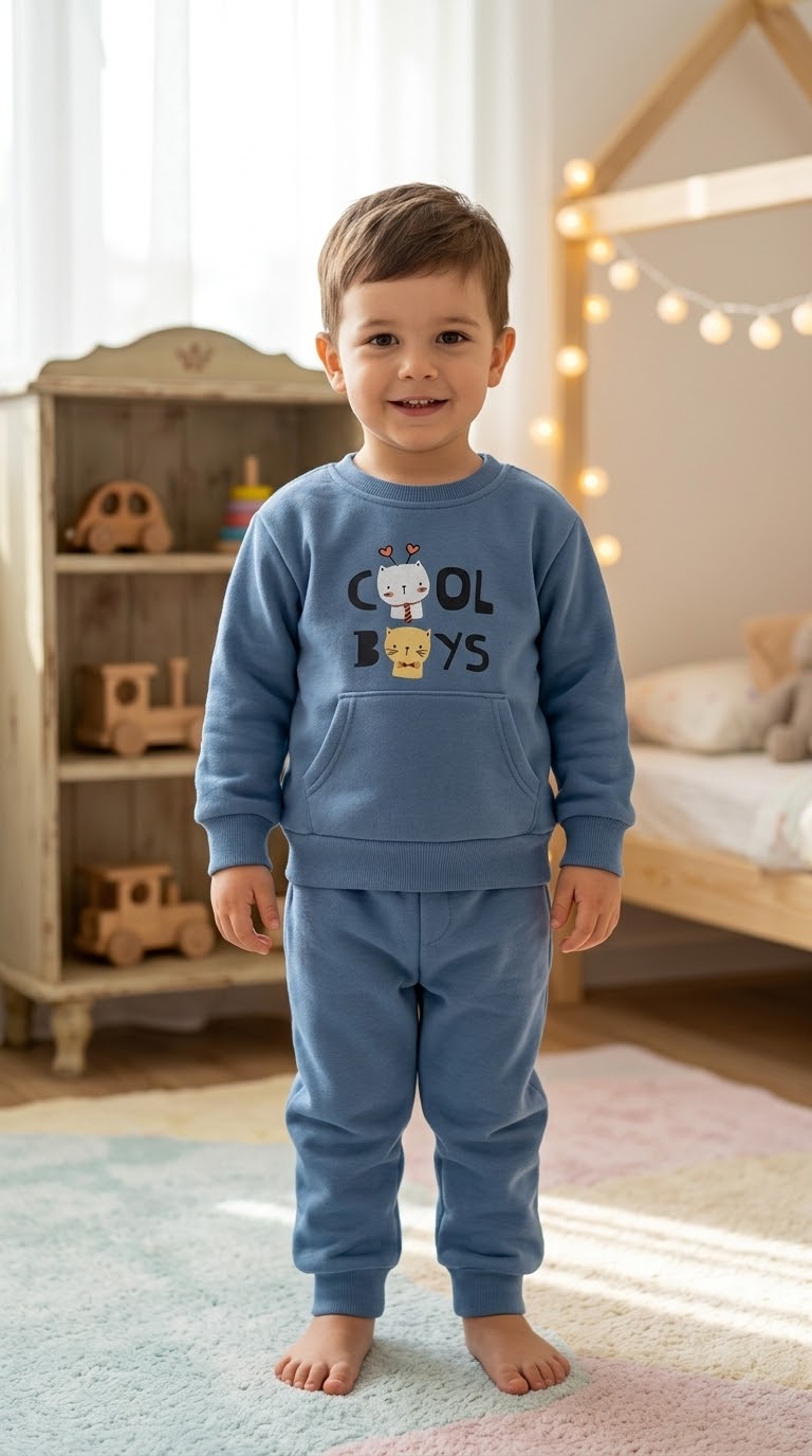 Cool boys blue fleece set