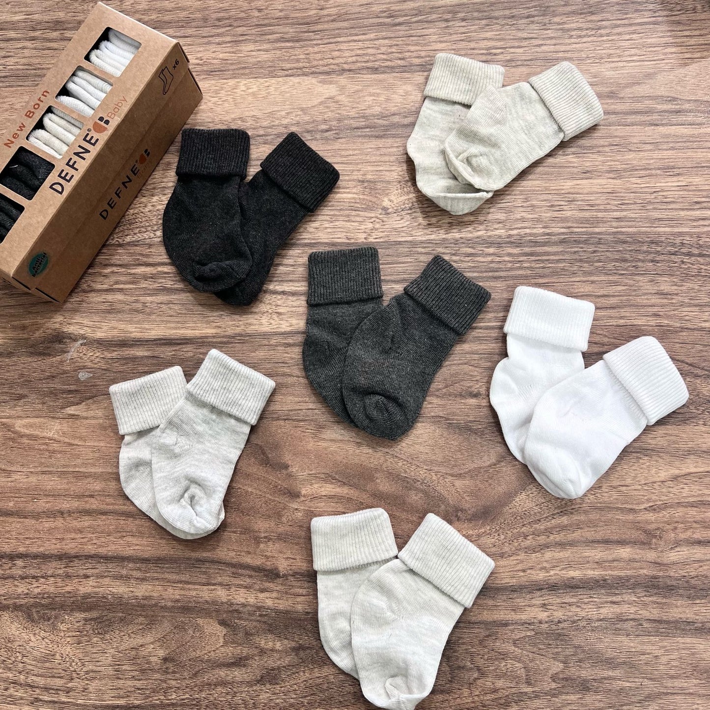 Grey 0-6 months - pack off 6 pairs
