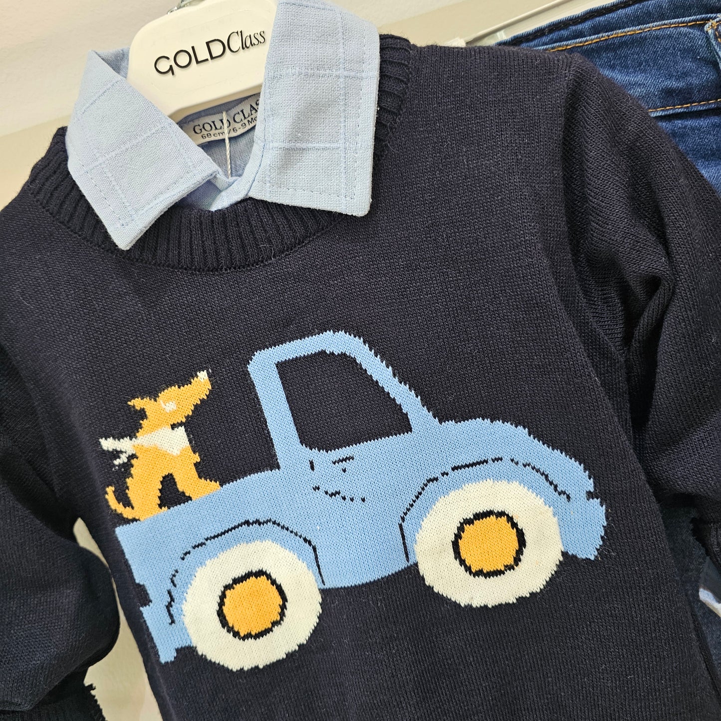 Dog in the car - navy set