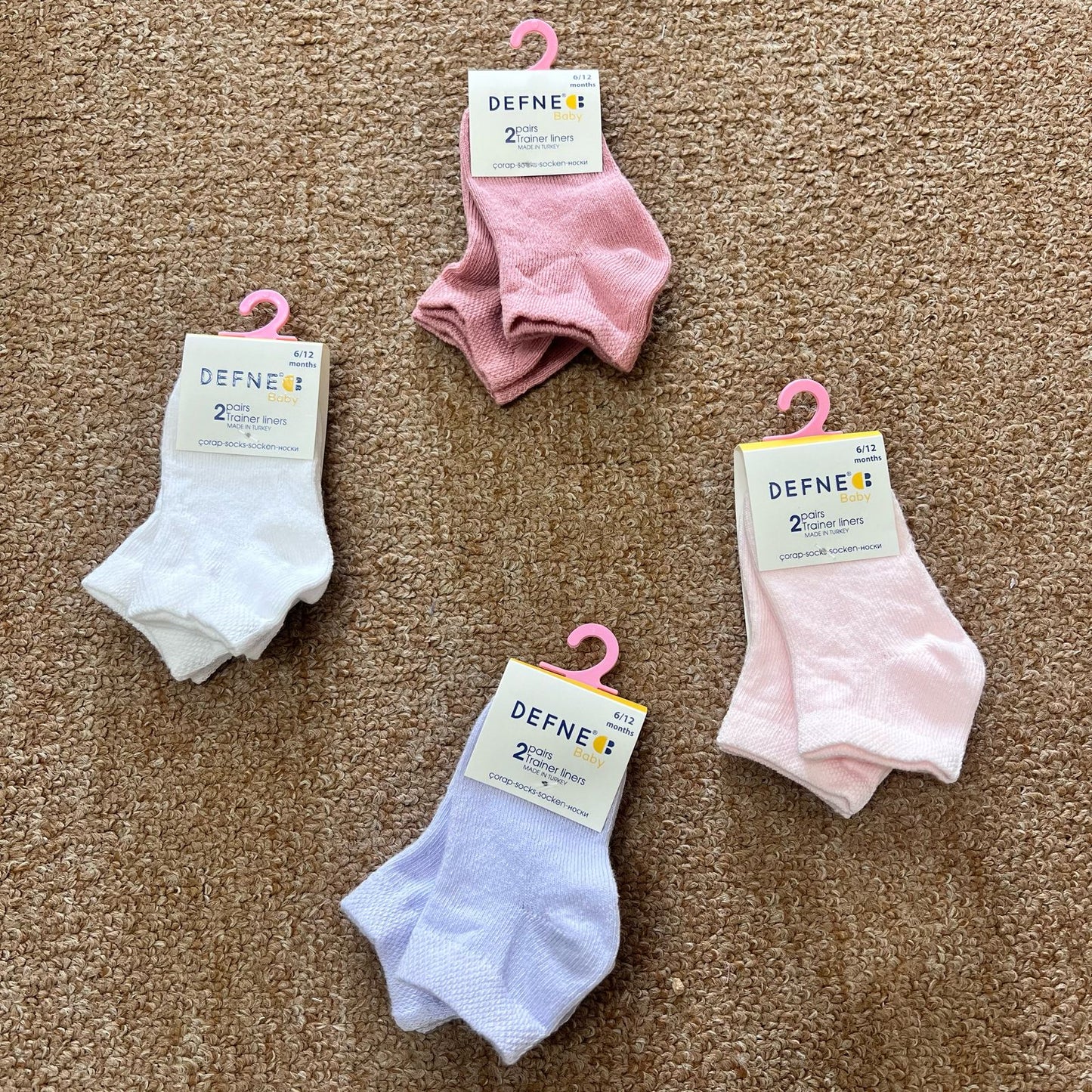 Purple-pink-lilas-white - Socks 2 pairs