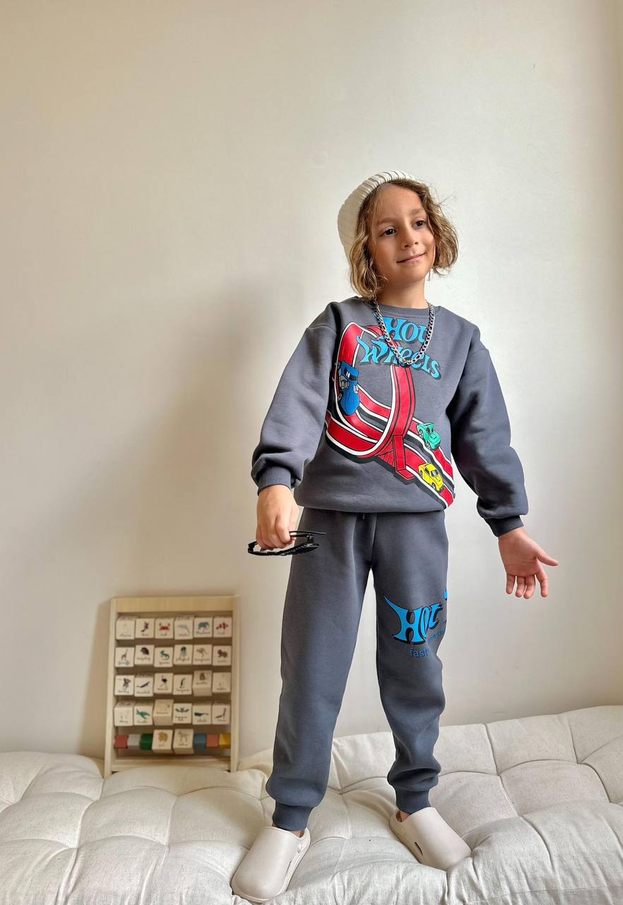 Hot wheels grey - fleece set