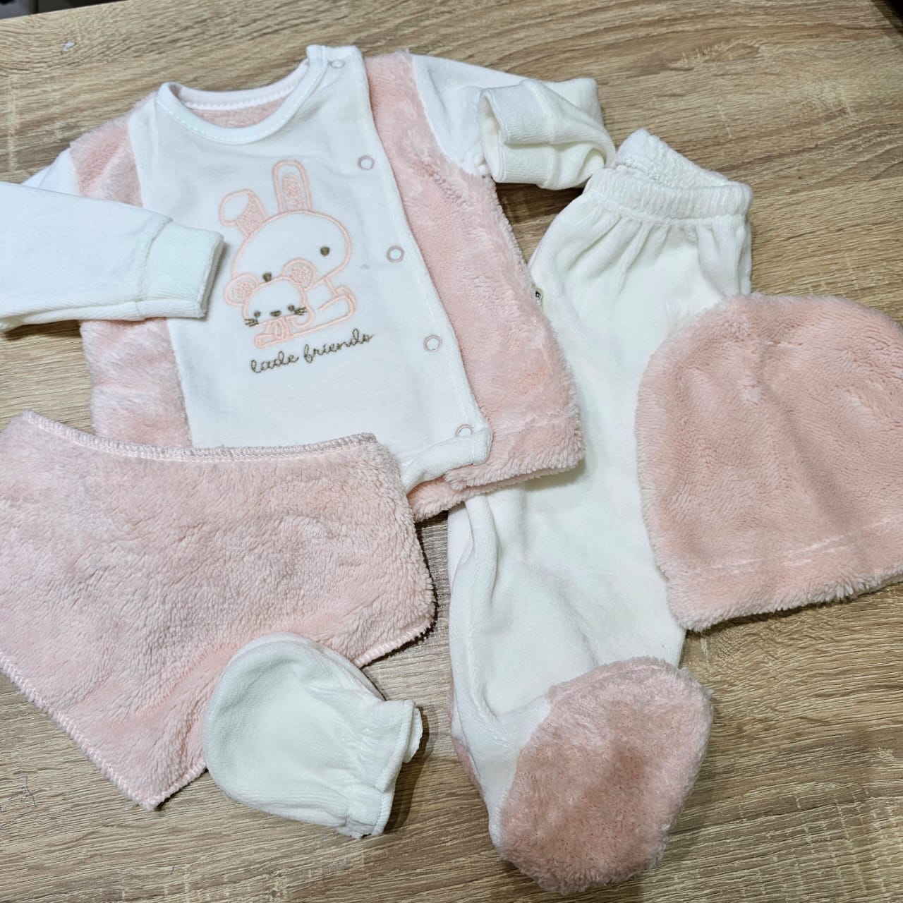Rabbit pink 5 pieces hosbital set- velvet