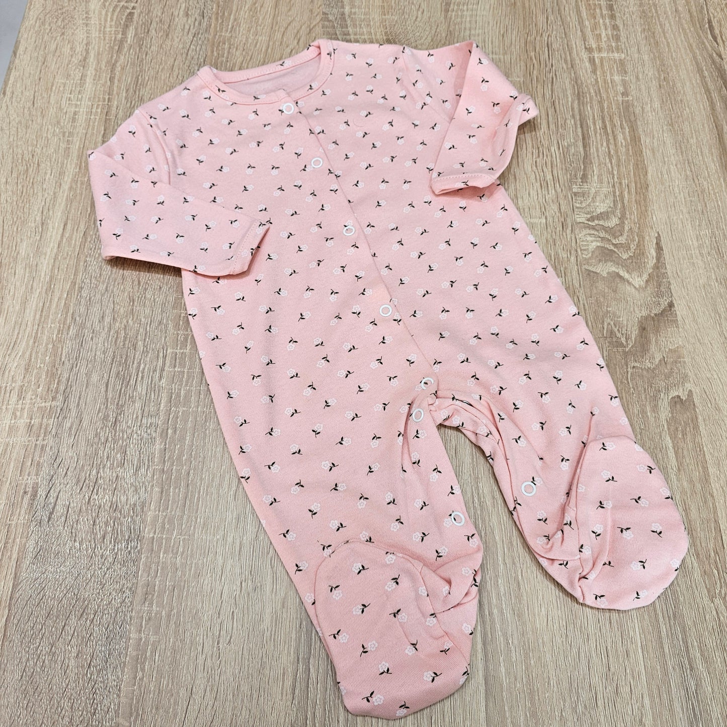Pink flower cotton overall