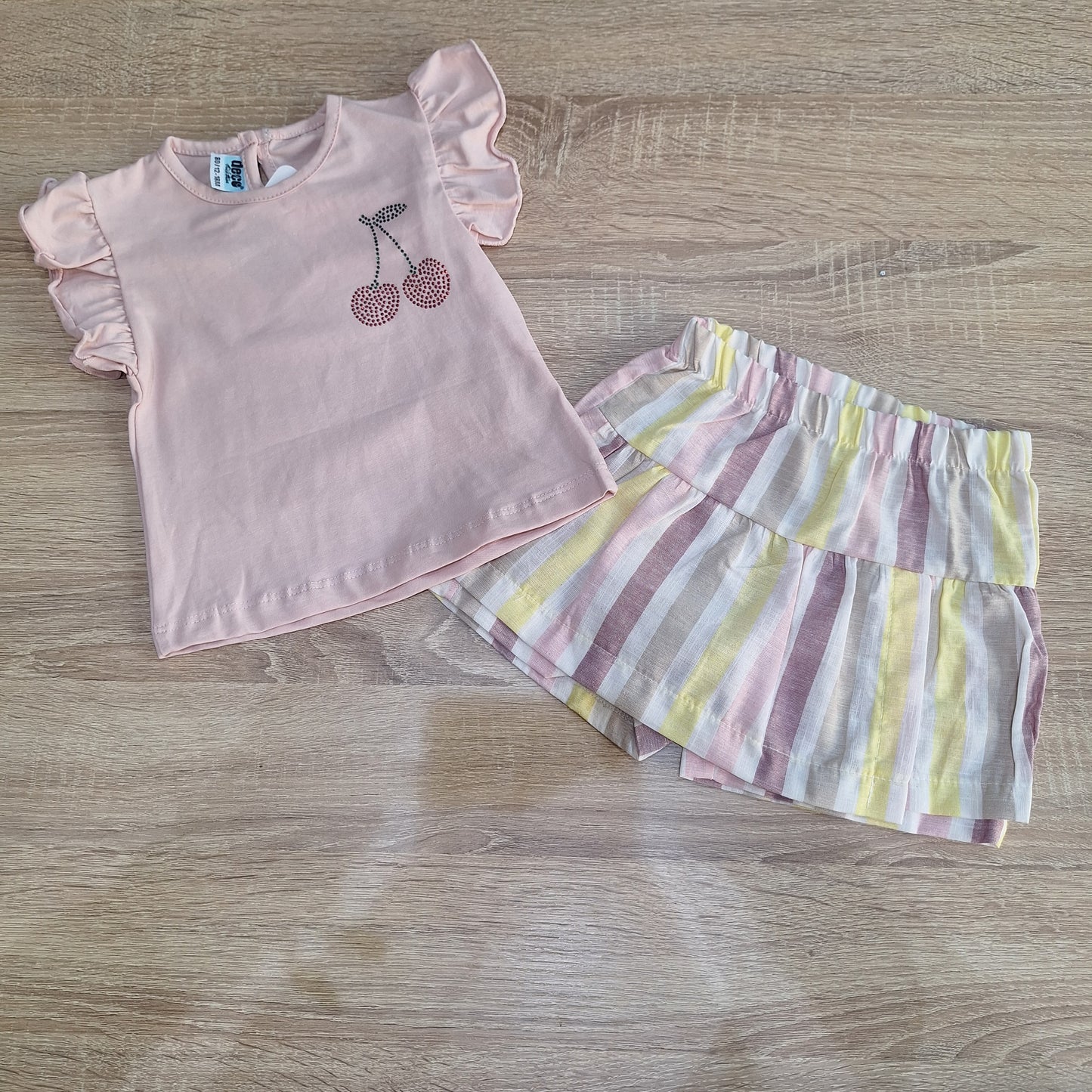 Cotton set&(skort) pink cherry