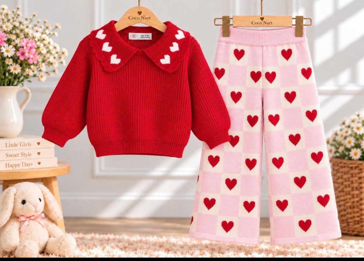 Heart redpink trico