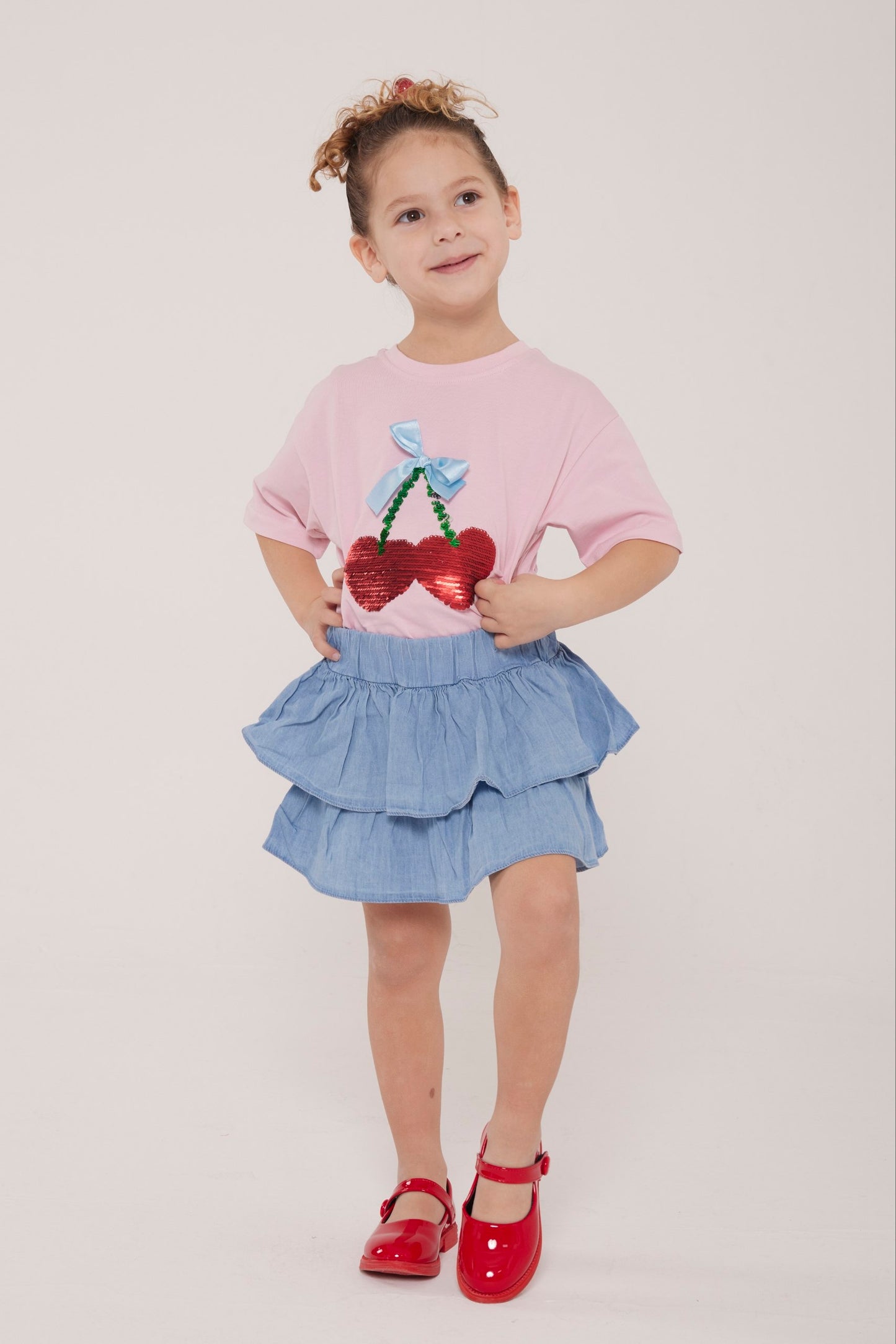 Cerises Pink set - top & skirt