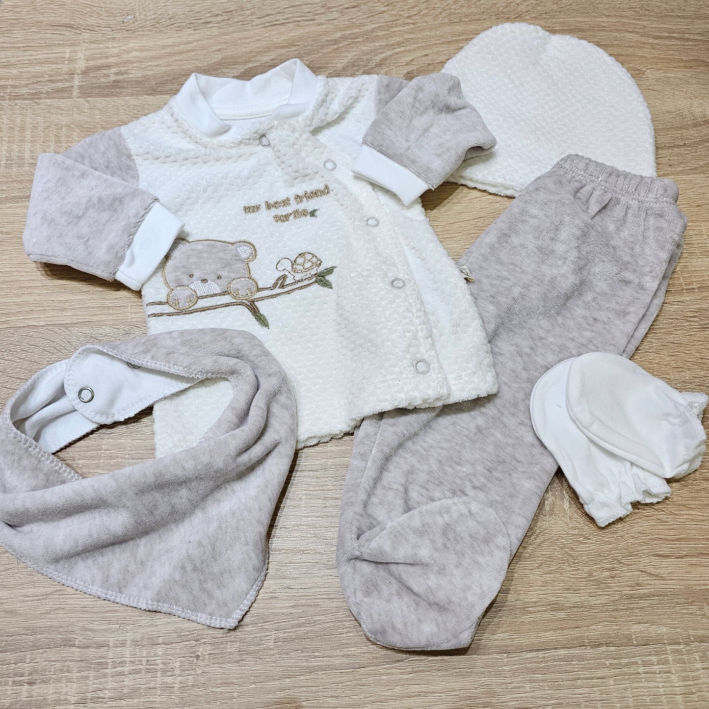 Bear nude VELVET - 5 pieces hospital set