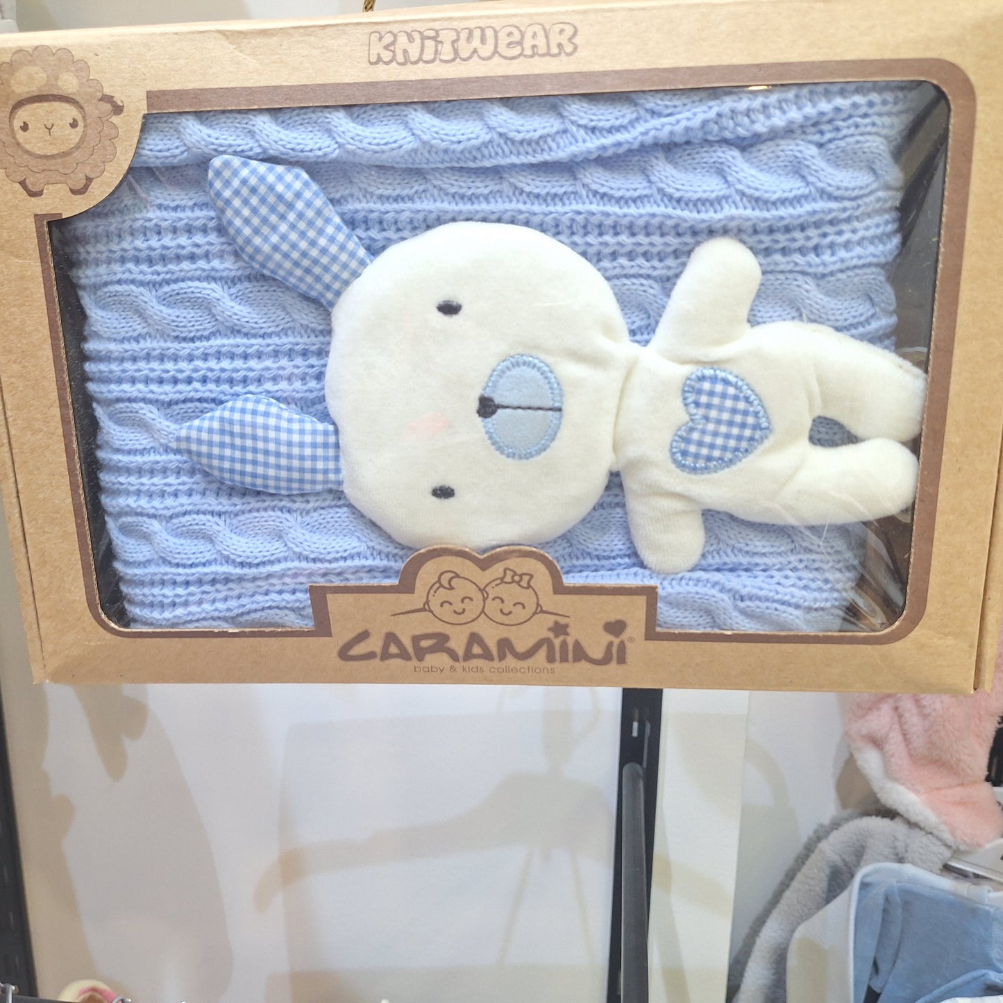 Triko Blancket- blue with teddy bear