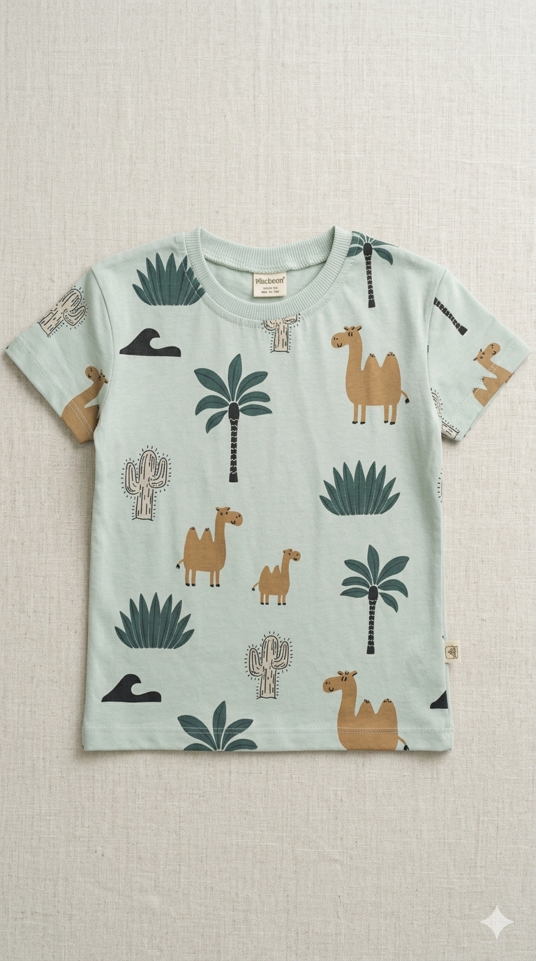 T_shirt green camel _ divonette