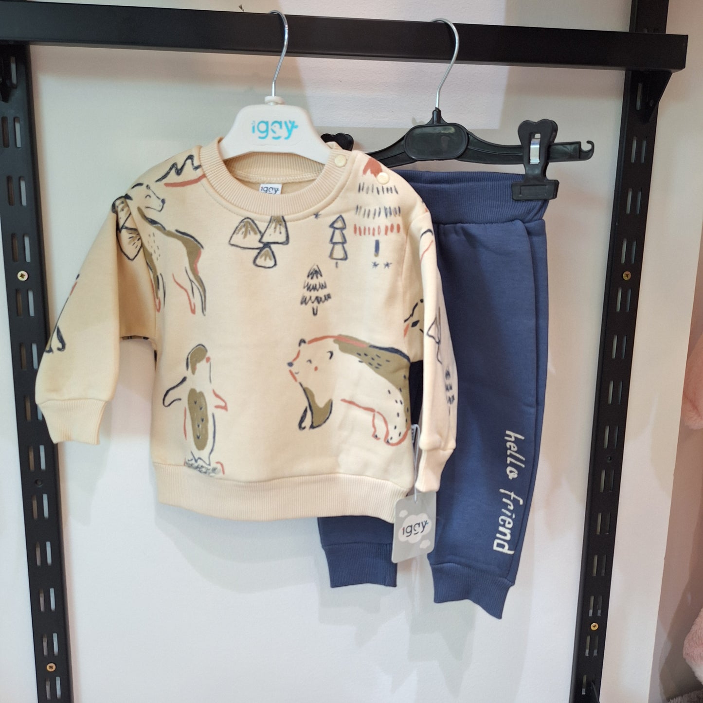 Polar bear nude fleece set