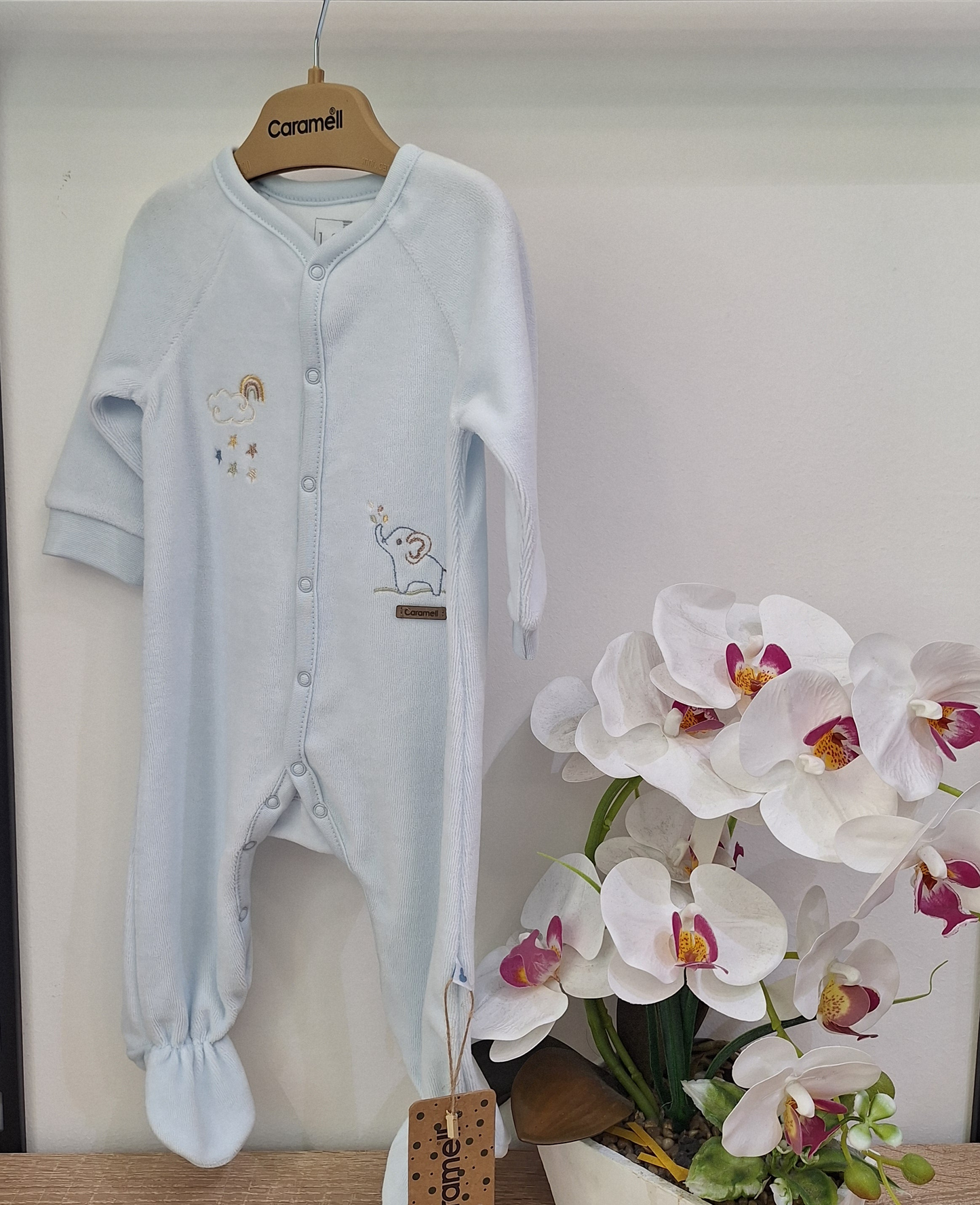 Caramell - velvet overall blue