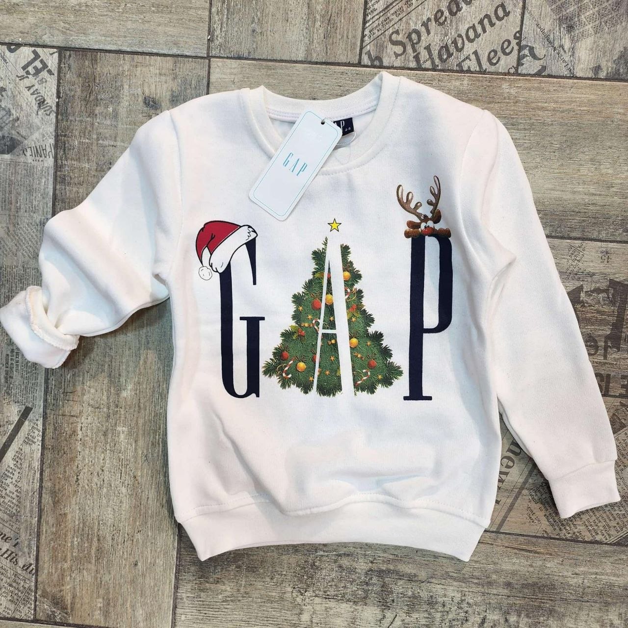 Christmas white hoodie- fleece