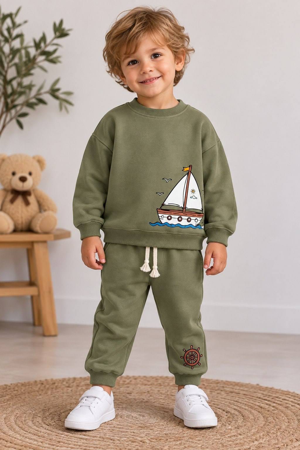 Boat Green - cotton liliboom