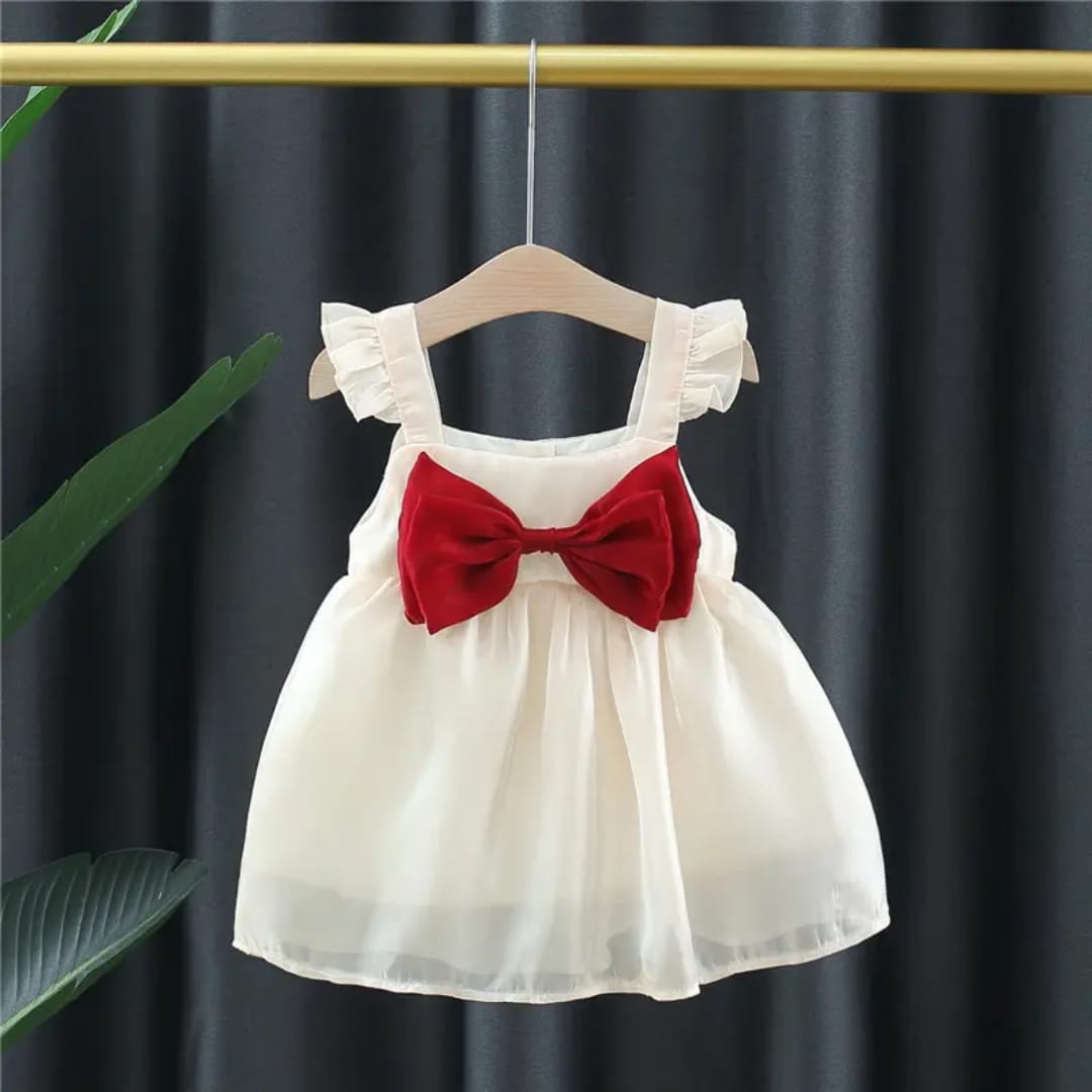 Bot burgendy and off-white dress