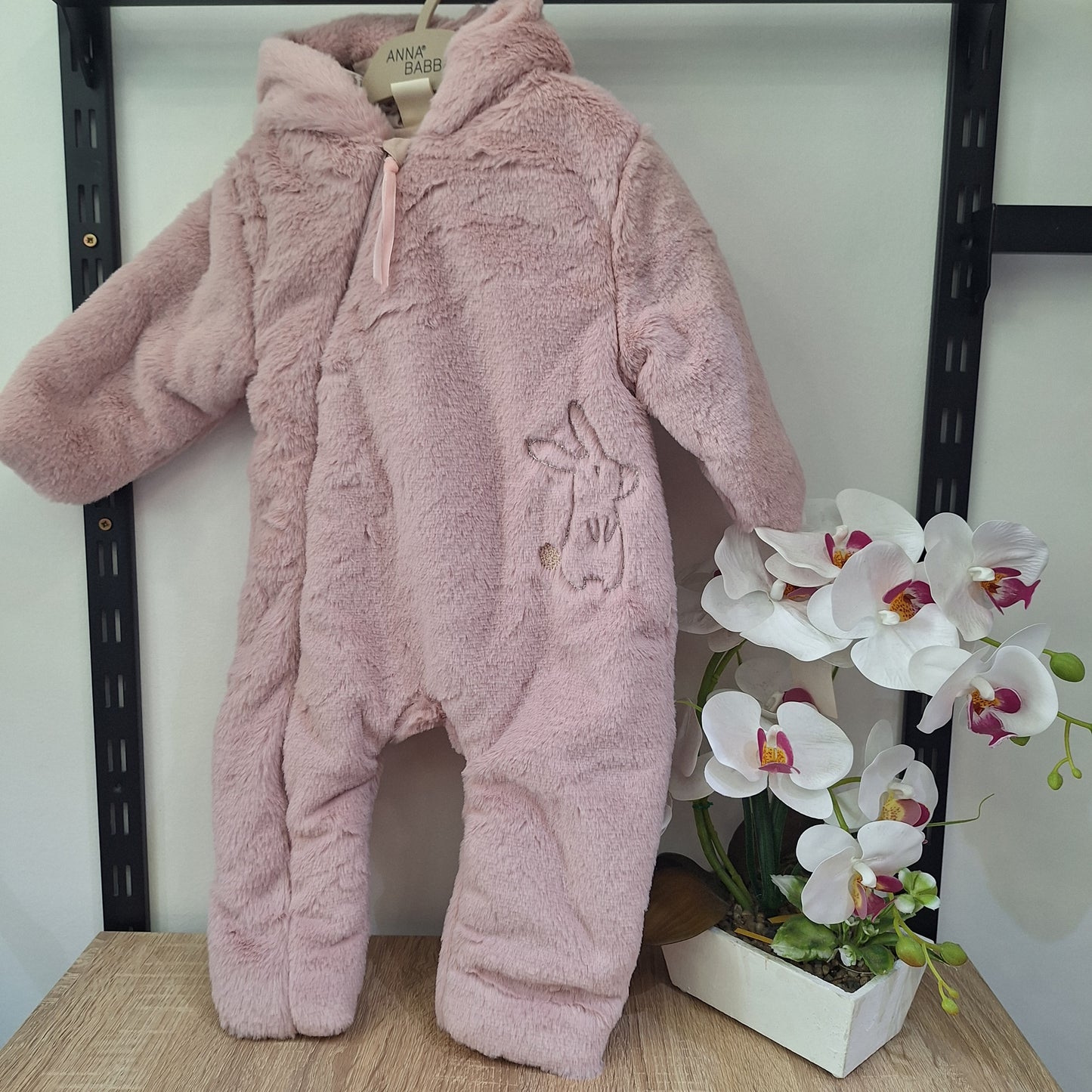 Overall rabbit beige &pink welsoft