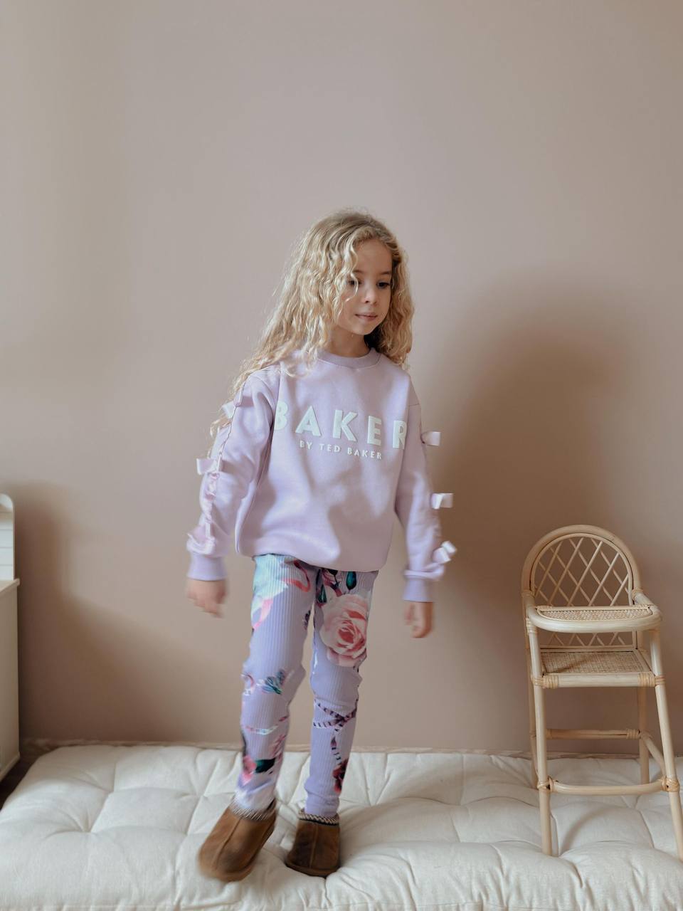 Baker purple -fleece hoodie & cotton legging