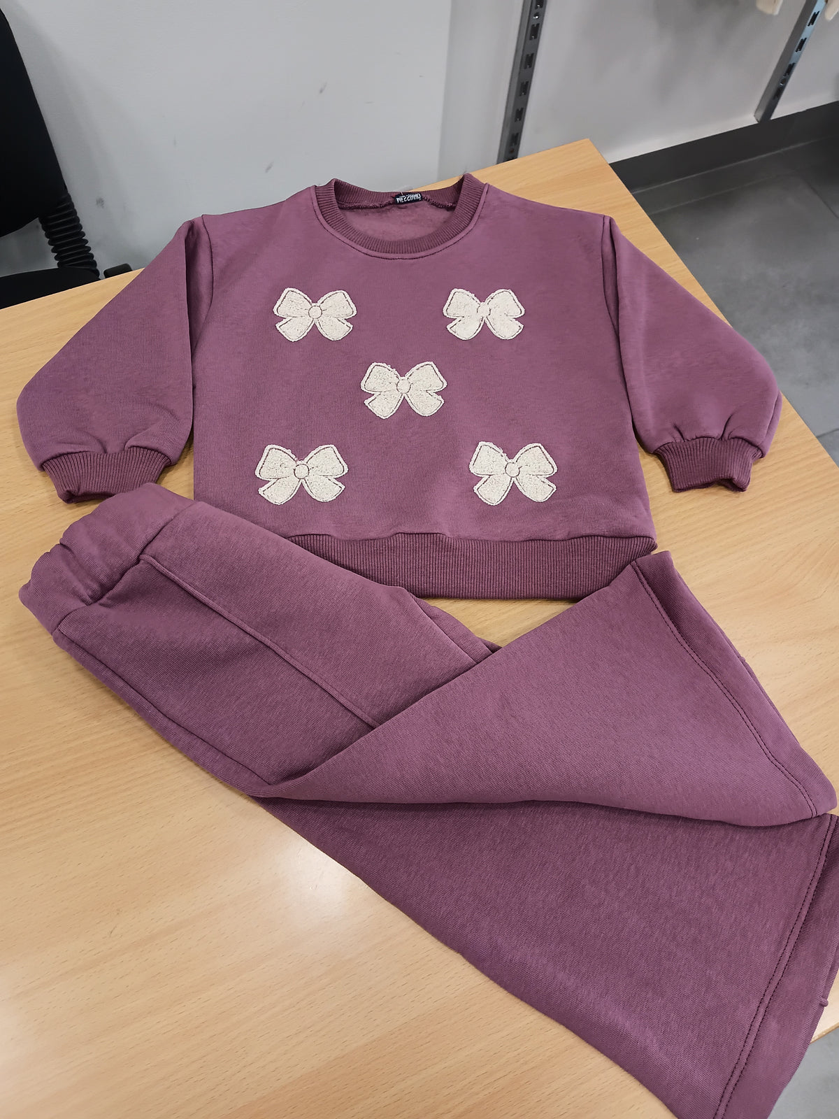 Bow purple - fleece set