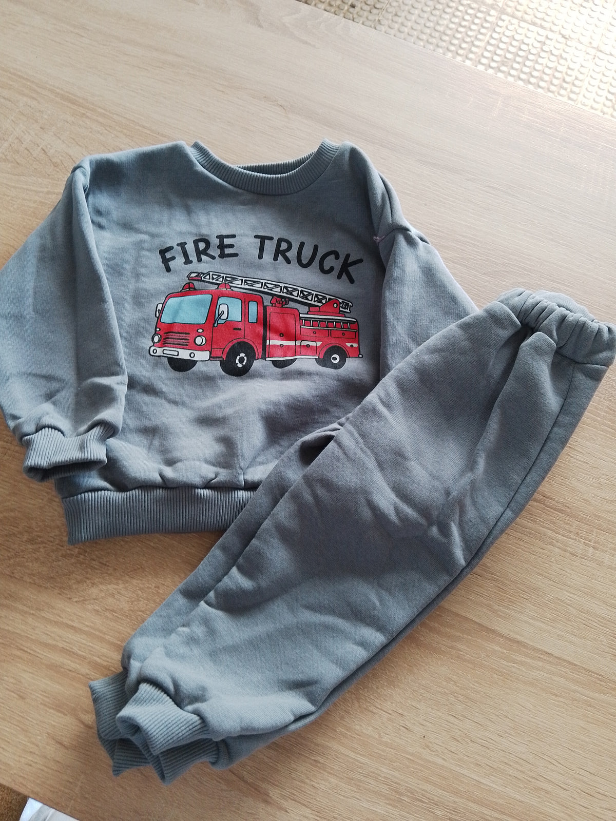Fire truck Grey- FLEECE SET