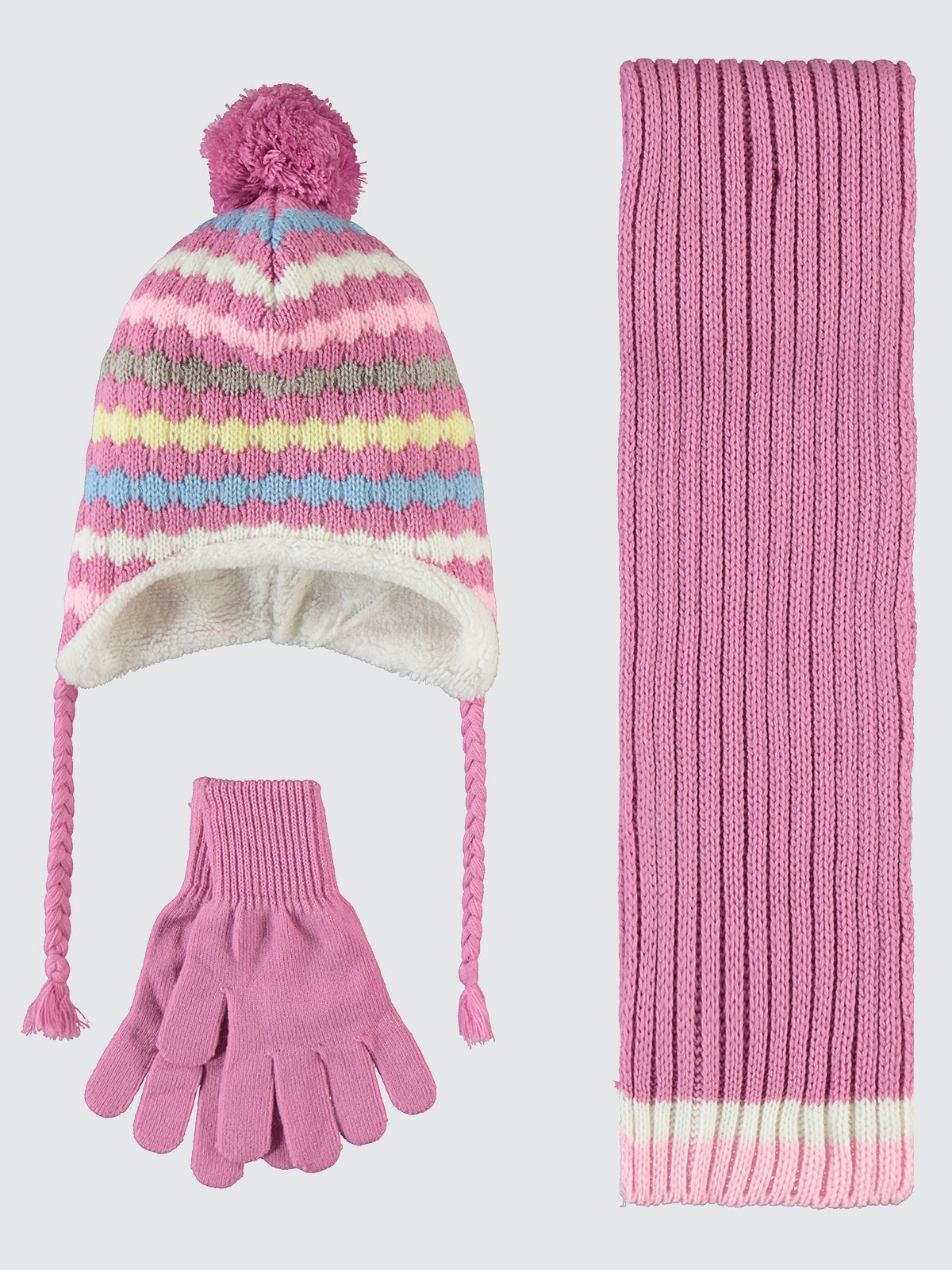Pinky (2-5 years) - Scarf,beanie & gloves