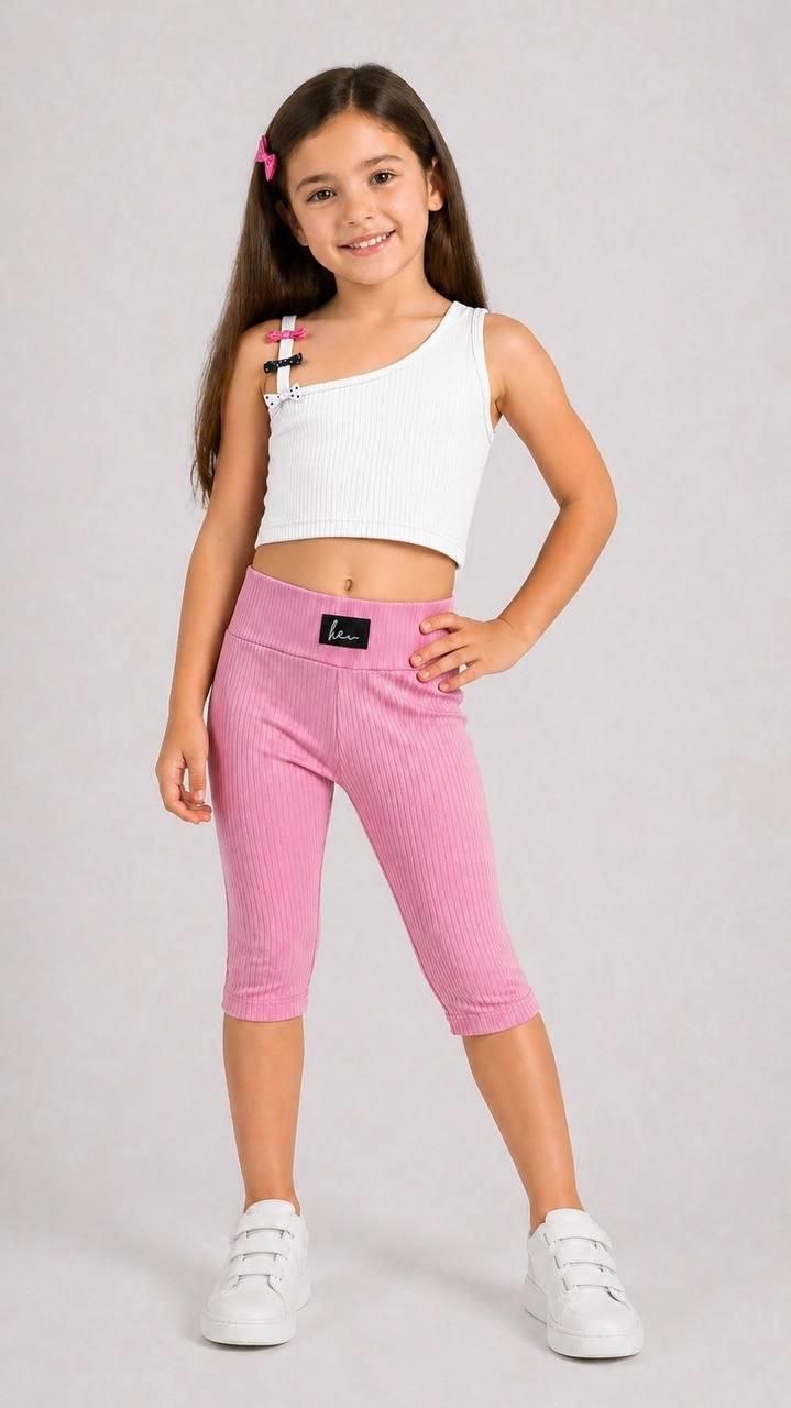 White crop & capri Legging