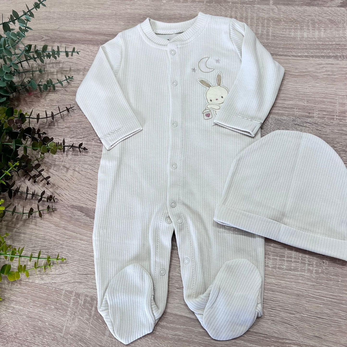 Rabbit overall beige / 100% cotton