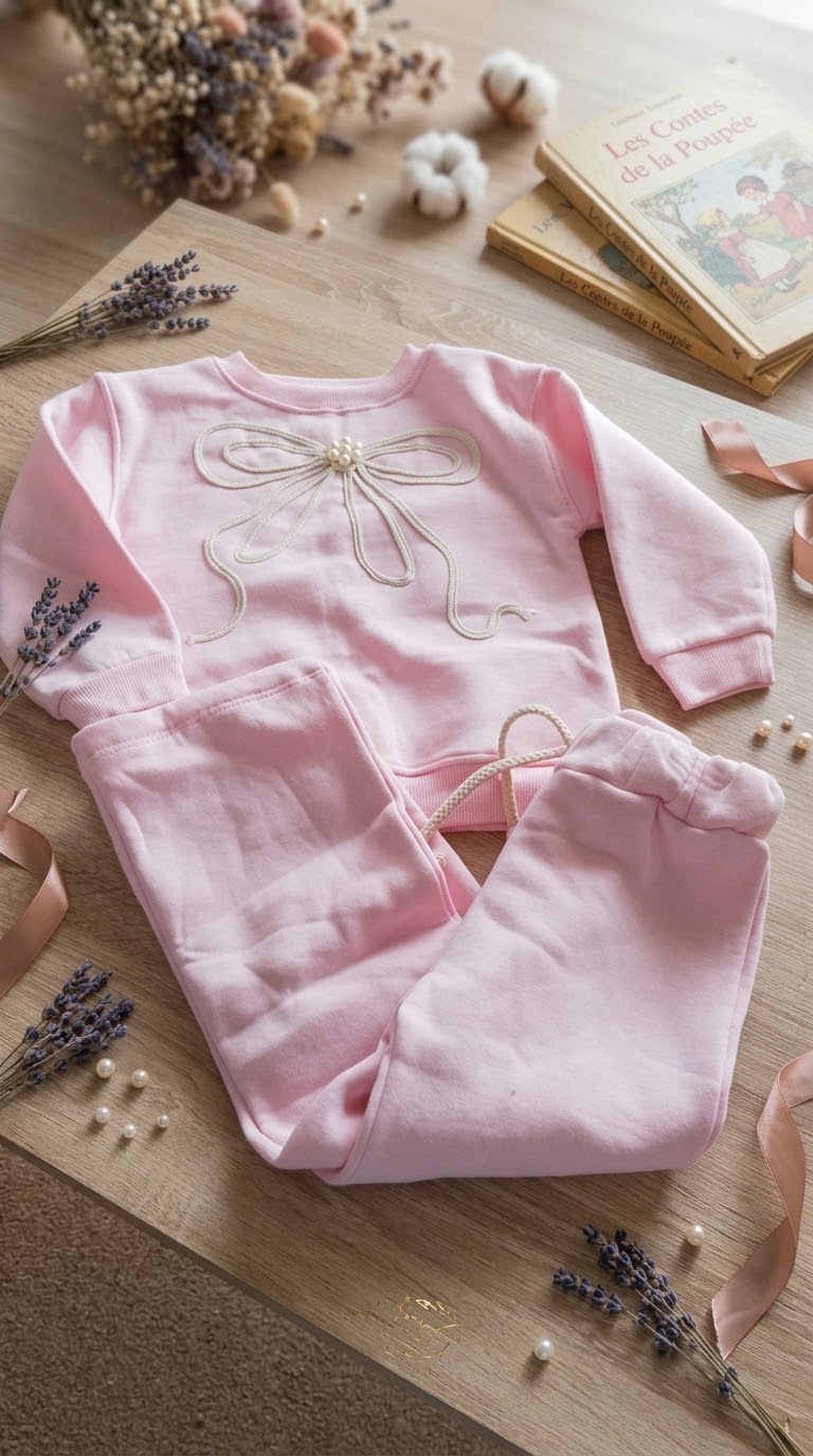 Bow Pink- FLEECE SET