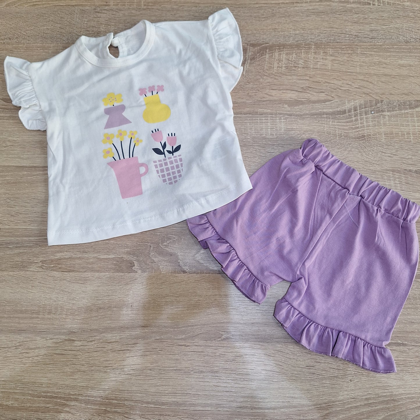 Cotton set white flowers