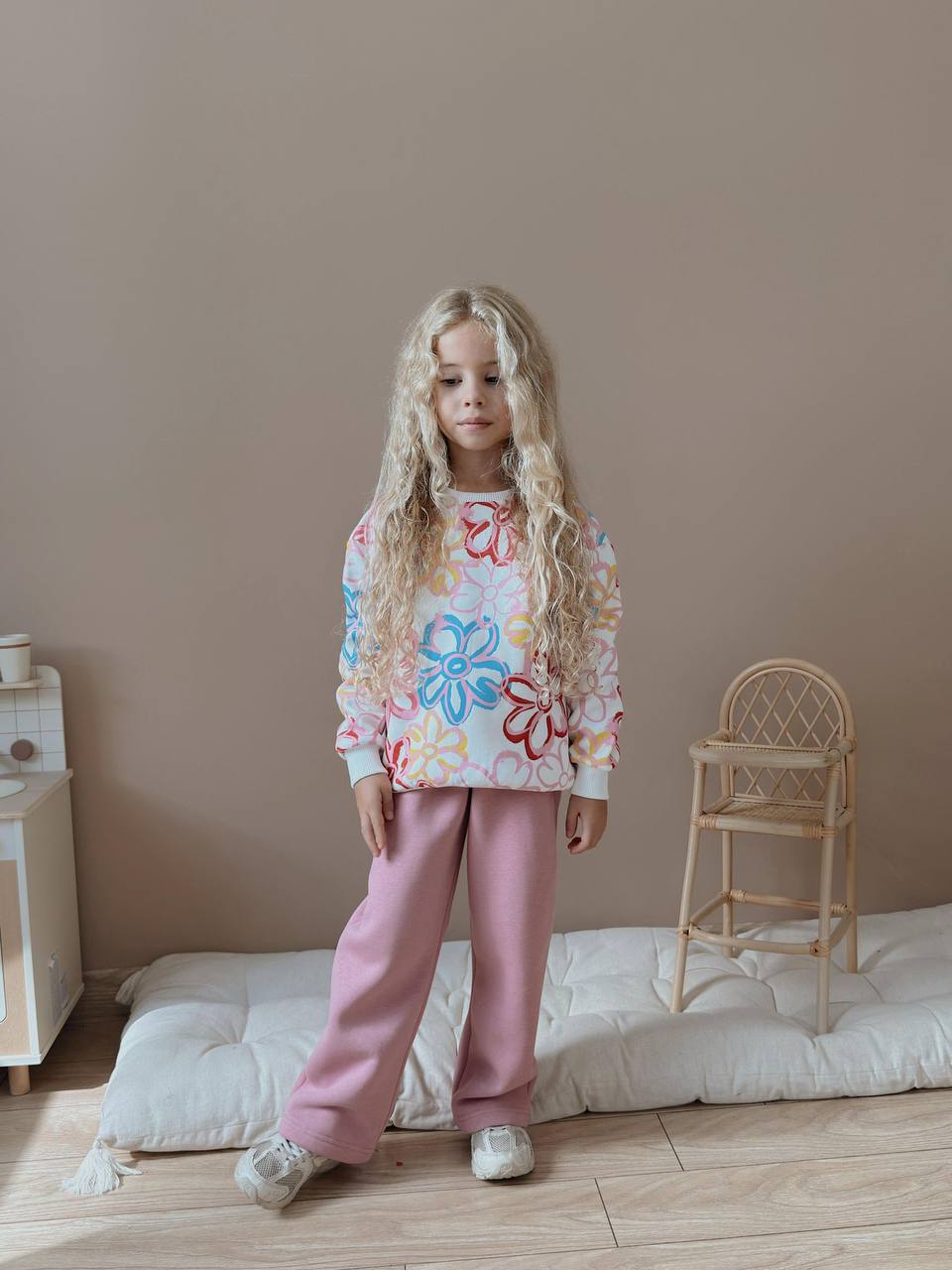 Flowers pink - fleece set