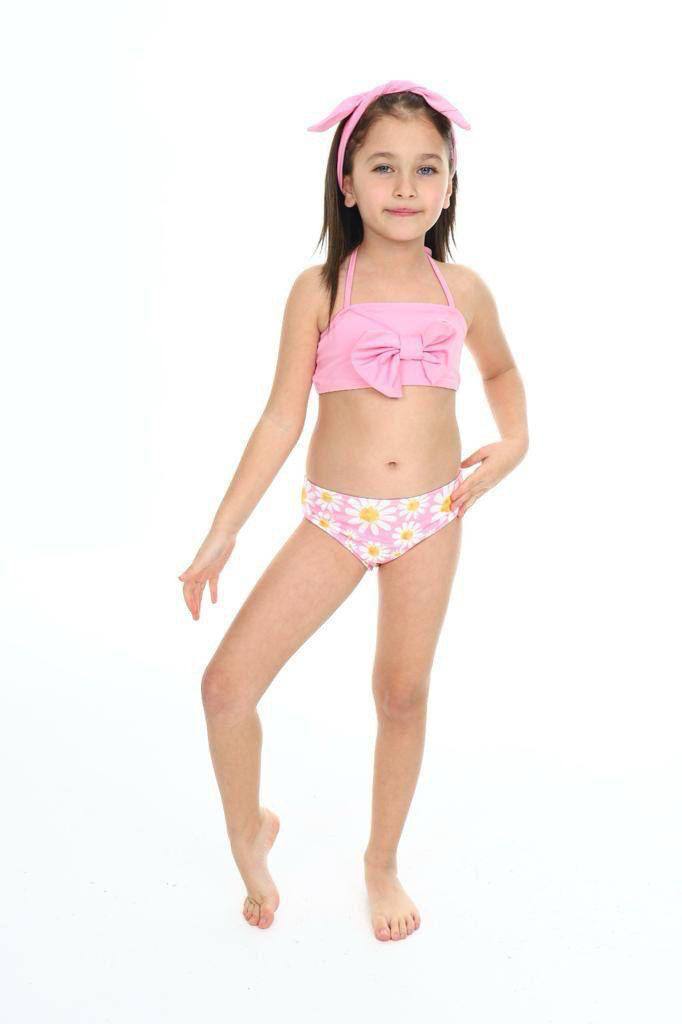 Flowers light pink / swimwear