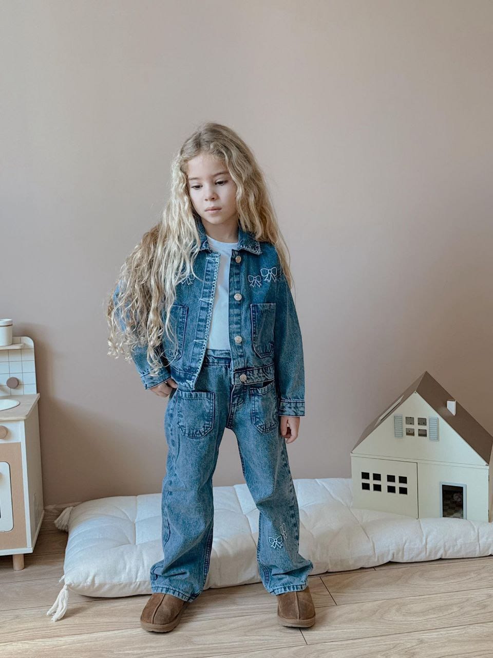 Bow girl - denim set