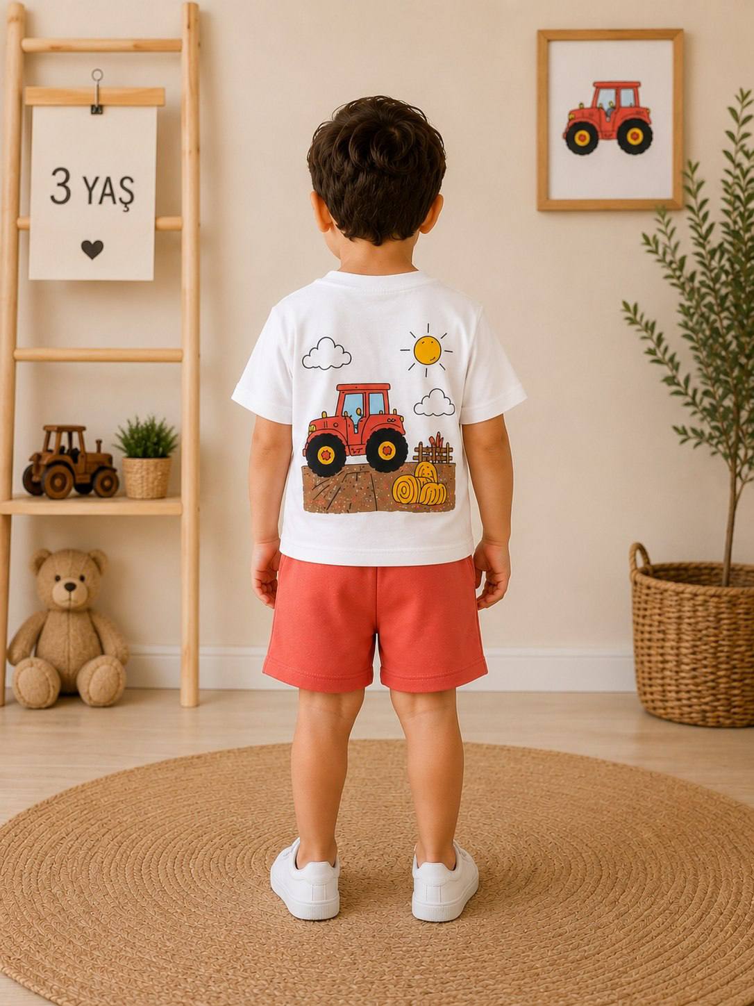 Tractor ORANGE-Liliboom set