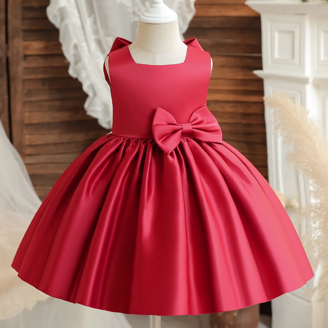 Bow Dress - Bordeaux