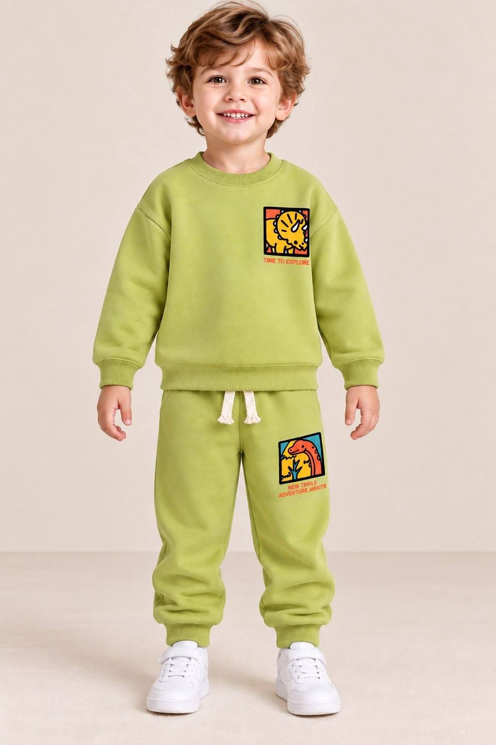Dino light green- cotton liliboom