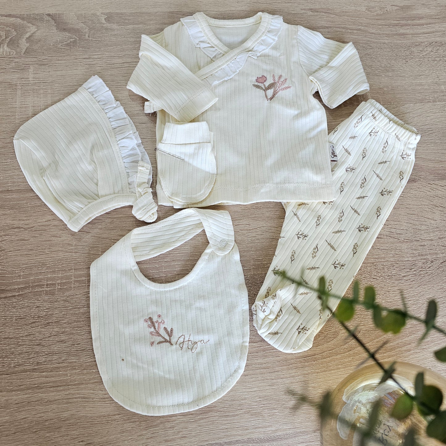 Flowers nude lavender - 5 pieces hospital Set