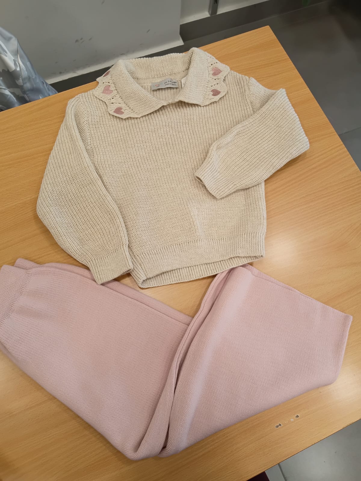 Pink heart set trico