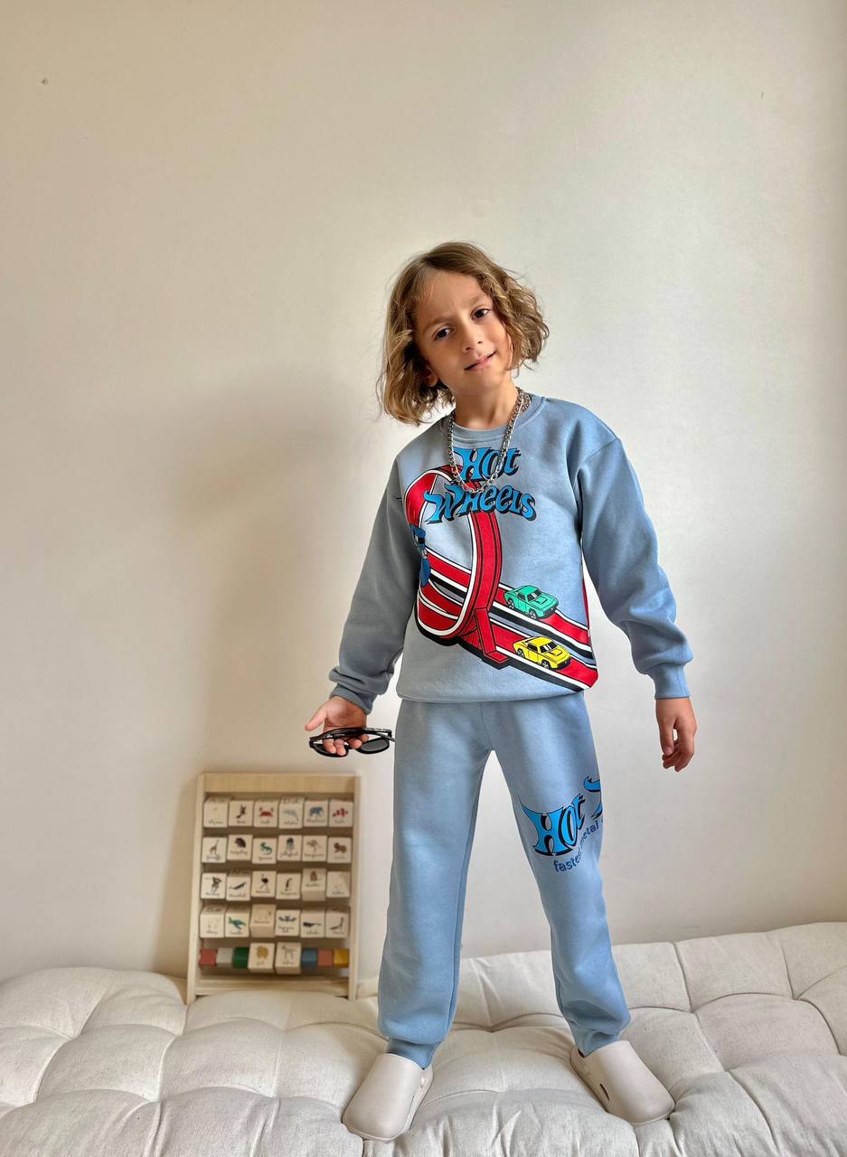 Hot wheels blue - fleece set
