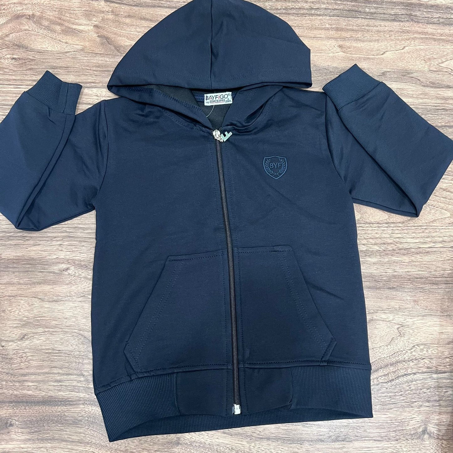 BYF hoodie navy - cotton inside