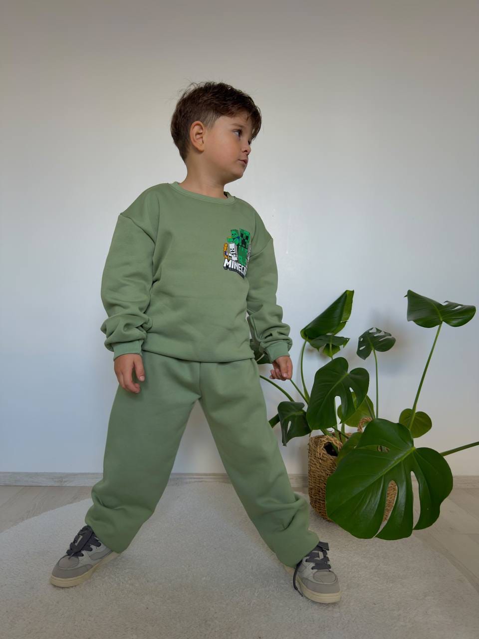 Minecraft green_ Fleece set