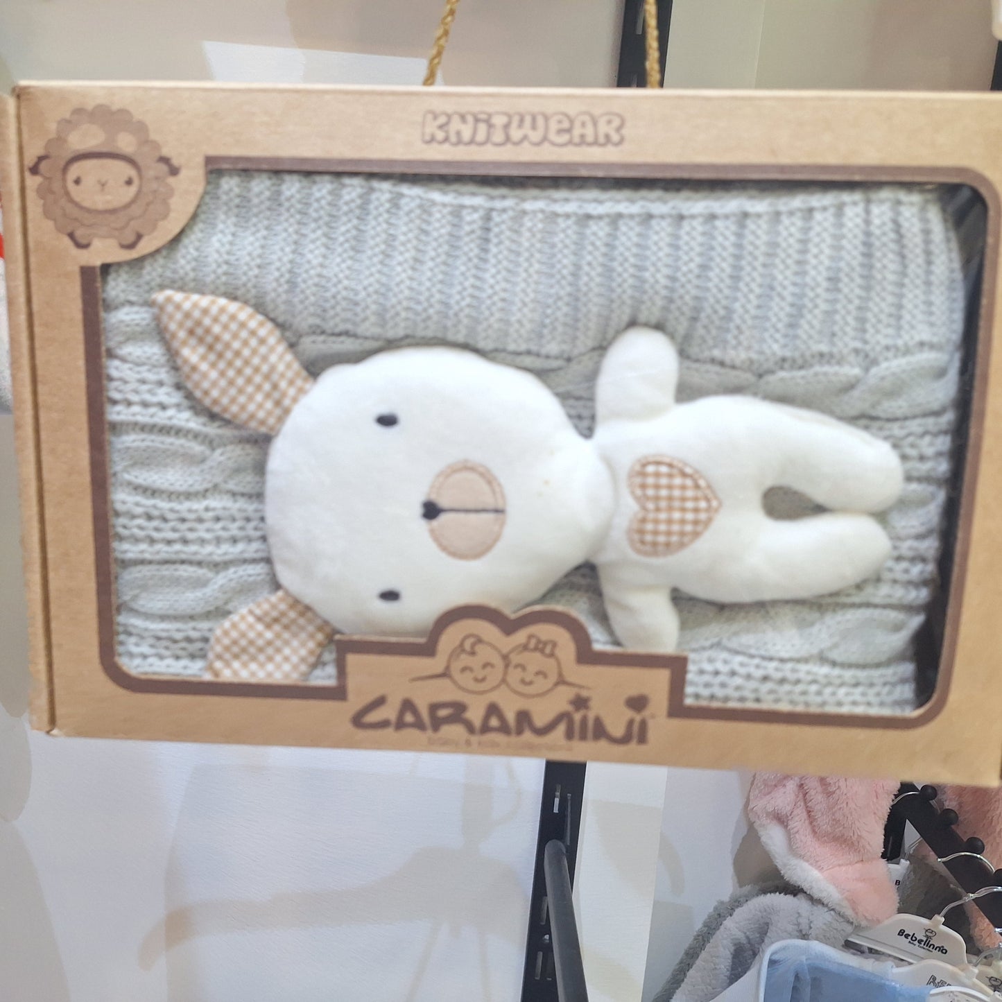 Triko Blancket- grey with teddy bear