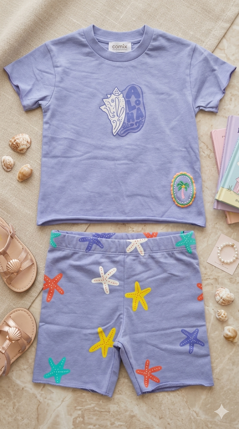 Aloha Purple Cotton Set - Comix