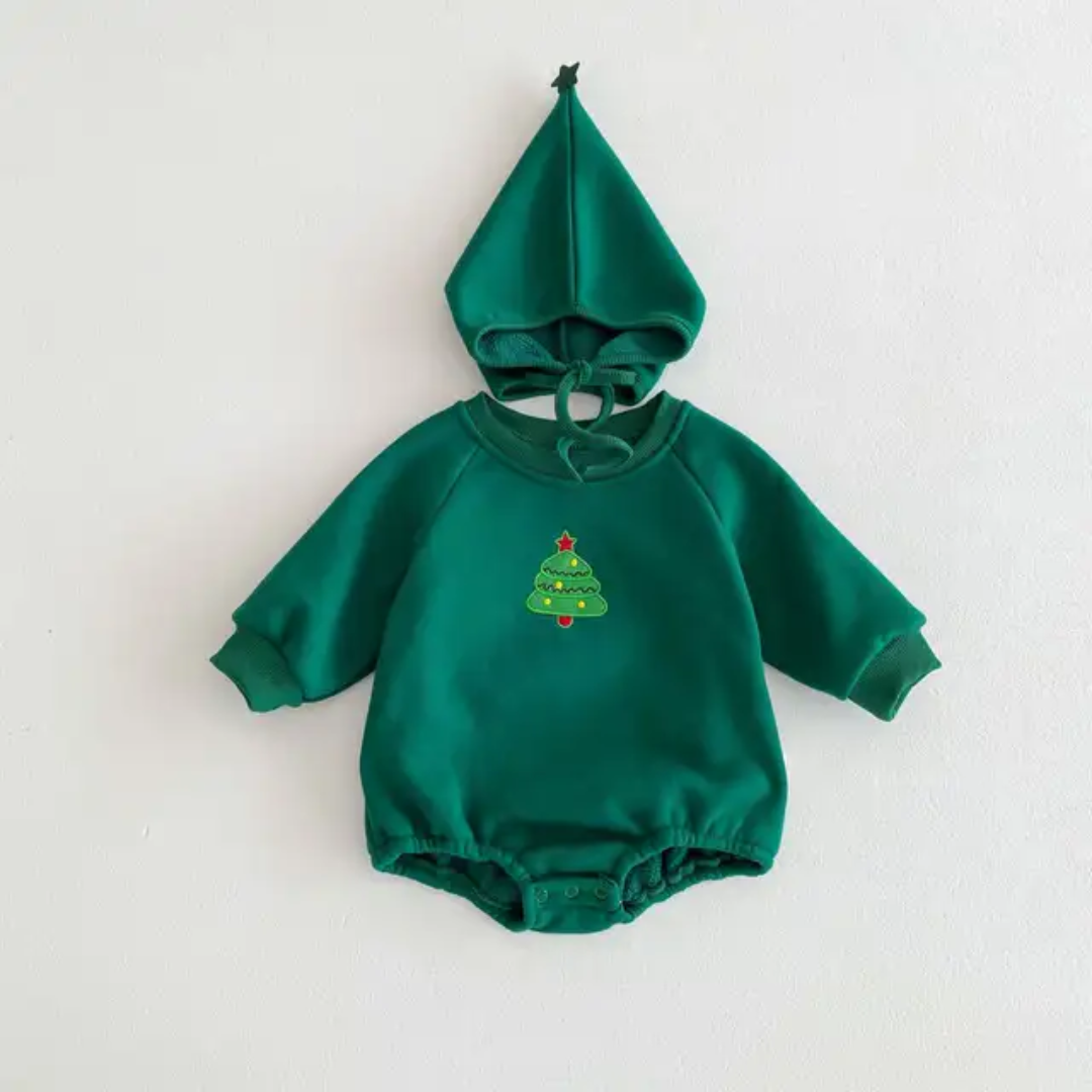 Christmas tree romper - fleece inside