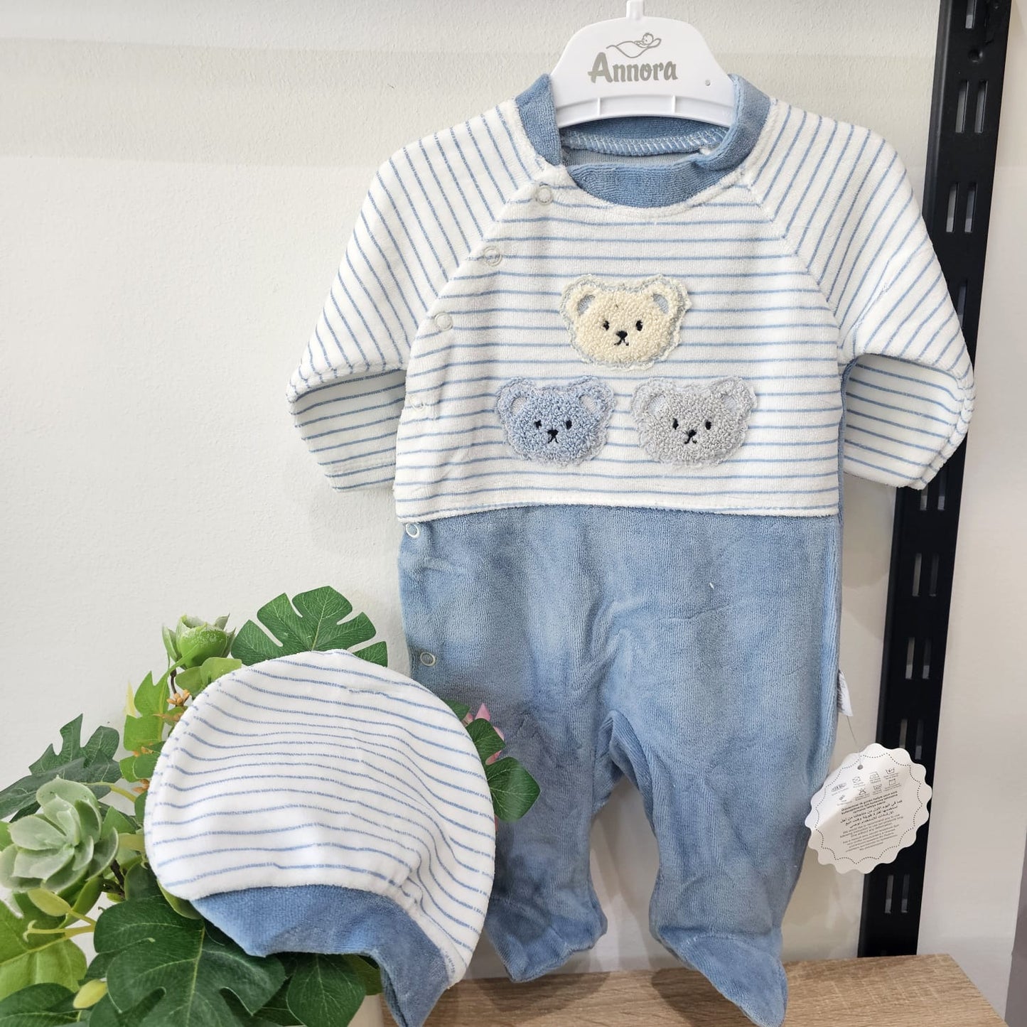 Three teddy's - velvet overall